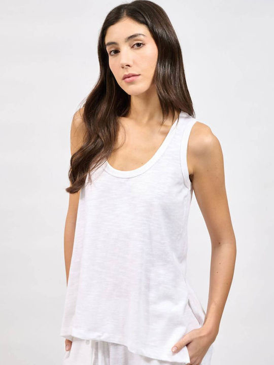 Collectiva Noir Women's Cotton Blouse Aura White