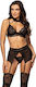Sexy Dessous-Sets Bn Velvet Sin 3 Stücke Schwarz