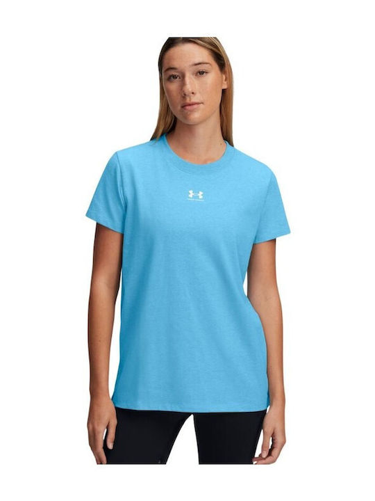 Under Armour Rival Core Ss Damen T-Shirt Blau