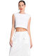 Γυναικείο Crop Top Αμάνικο Λευκό