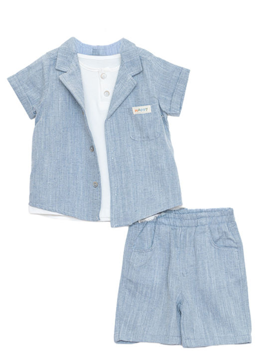 Kinderbekleidungssets mit Shorts Sommer 3 Stück Hellblau