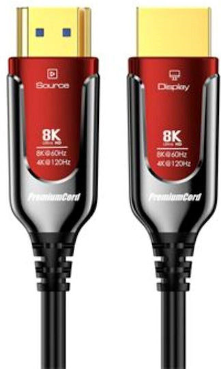 PremiumCord HDMI 2.1 Ultra High Speed 48Gbps 4K 120Hz HDR VRR Cable HDMI Male - HDMI Male 20m Black