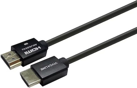 Vivolink Кабел HDMI мъжки - HDMI мъжки 5м Черен
