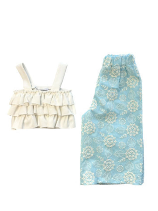 Kids Set with Pants Summer 2 Pieces Light Blue G188