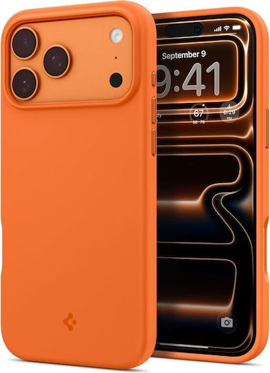 Spigen Silicone Fit (Mag Fit) Silicone Back Cover Orange (iPhone 17 Pro)