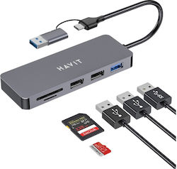 Havit Hub USB 5 Porturi (USB-C)