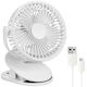 Ventilator De Birou Wireless Zola 3 Niveluri De Viteză Mod Val 5 W Rotire 360° Montare Cu Clip Cablu Usb Reîncărcabil Alb