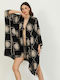 Doca Damenbademode Kaftan Schwarz