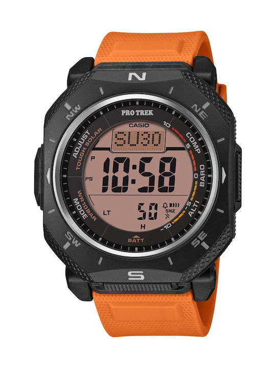 Casio Casio Pro Trek Ρολόι Solar με Καουτσούκ Λουράκι