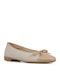 Leather Women's Ballerina Shoes In Beige Colour