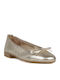 Leather Women's Ballerina Shoes In Gold Colour