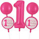 Set 5 Baloane Rotunde Zi De Naștere Folie Roz Jumbo 68.5 cm