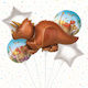 Set 5 Baloane Inimi Dinozauri Folie Maro Jumbo 91 cm
