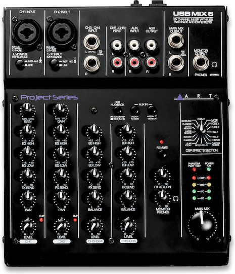 ART Pro Audio USBMix 6 Αναλογικός Μίκτης 6.0 Καναλιών
