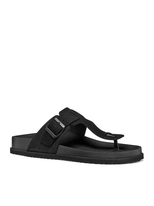 Geox Leather Men's Sandals in Black Colour