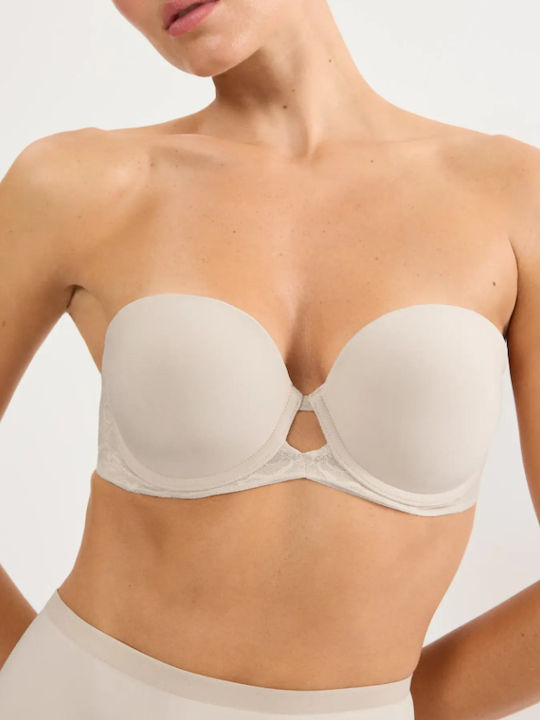 Contour Wdp Beige Strapless Bra with Light Padding & Underwire