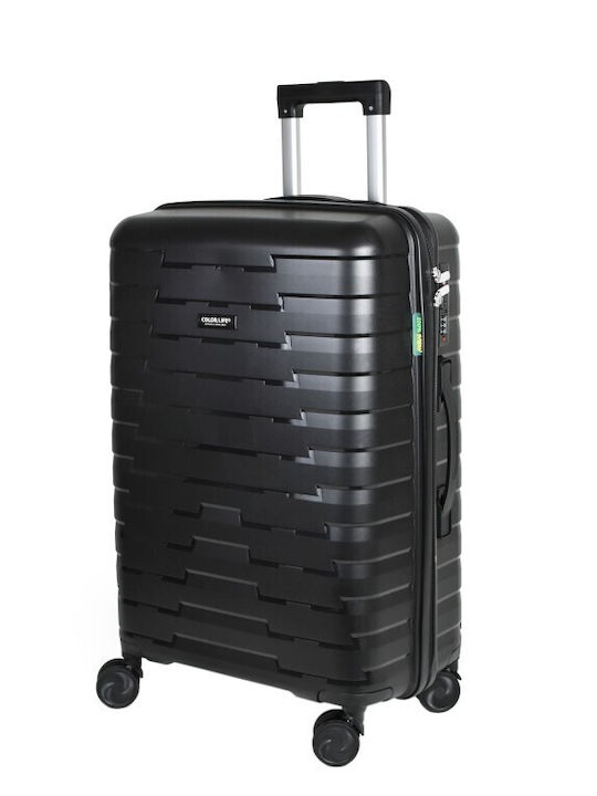 Colorlife Large Black Travel Suitcase with 4 Wheels
