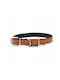 Leder Hundehalsband Cognac Schwarz M-L 16mm/45cm
