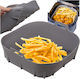 Formă Universală din Silicon pentru Air Fryer Antiaderentă cu 2 Mânere Rezistentă la Temperatură Înaltă 20 X 20 X 6 Cm Gri