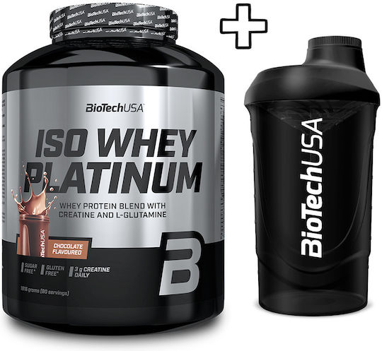 Biotech Usa Iso Whey Platinum 1816g Cookies & Cream & Biotech Usa Wave Shaker 600ml Opal White Custom Bundle