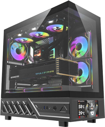 Darkflash DS950V Gaming Midi Tower Κουτί Υπολογιστή με Πλαϊνό Παράθυρο Μαύρο