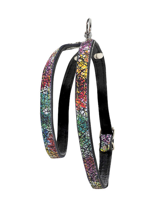 Leather Dog Harness Flowers M-l 12mm/45cm
