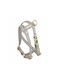 Dog Harness Wild Snow Leopard Gray Leather Brass M 16mm/neck Circumference 30-50cm Chest Circumference 40-70cm
