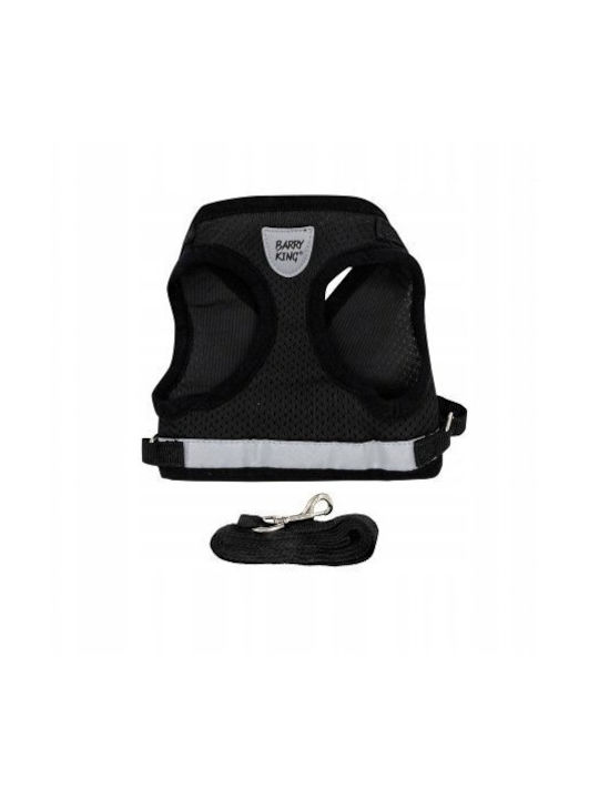 Set Harness + Leash Dog Black Polyester Size Xl Reflective Elements