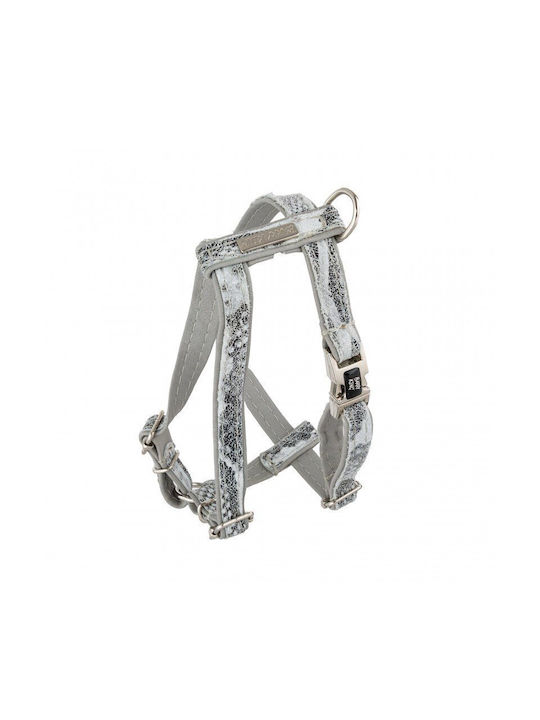 Wild Snake Gray Leather Nickel Dog Harness Xs 13mm/neck Circumference 20-30cm Chest Circumference 25-45cm