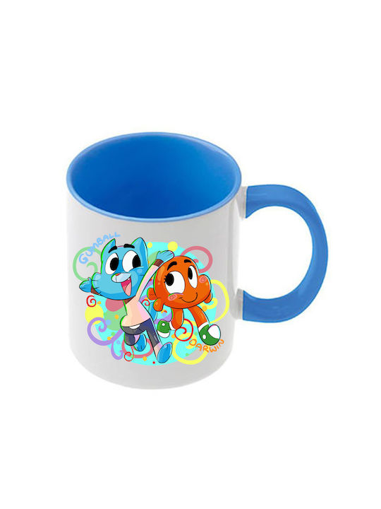 Mug Amazing World Gumball Blue Handle Interior