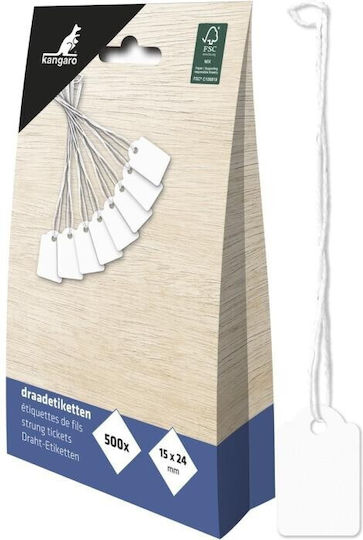 Strung Cord Price Tag 15 x 24mm No1 Box 500 Pieces Kangaro