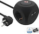 InLine PowerCube mit USB-A, 2 USB-C und 2m Kabel