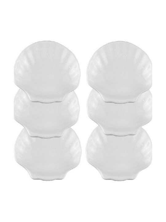 Raki Bol Decorativ Din Porțelan Alb 8.5x8.5cm 6 Bucăți