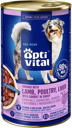 Triton Wet Dog Food in Cans with Lamb Poultry and Liver 1250gr