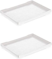 Set 2 Rectangular Organizers Hotel Supplies 21x15x1.9cm White Color Set 2 Rectangular Organizers Hotel Supplies 21x15x1.9cm White Color