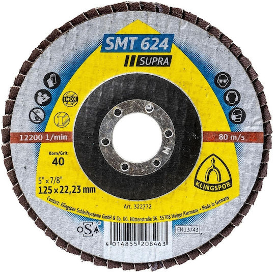 Klingspor Smt 624 Supra Disc Lamelar Front P40 125x22.23 Mm Ext 322772