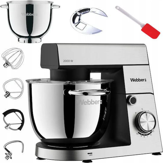Webber Κουζινομηχανή 1500W με Ανοξείδωτο Κάδο 5.2lt Inox