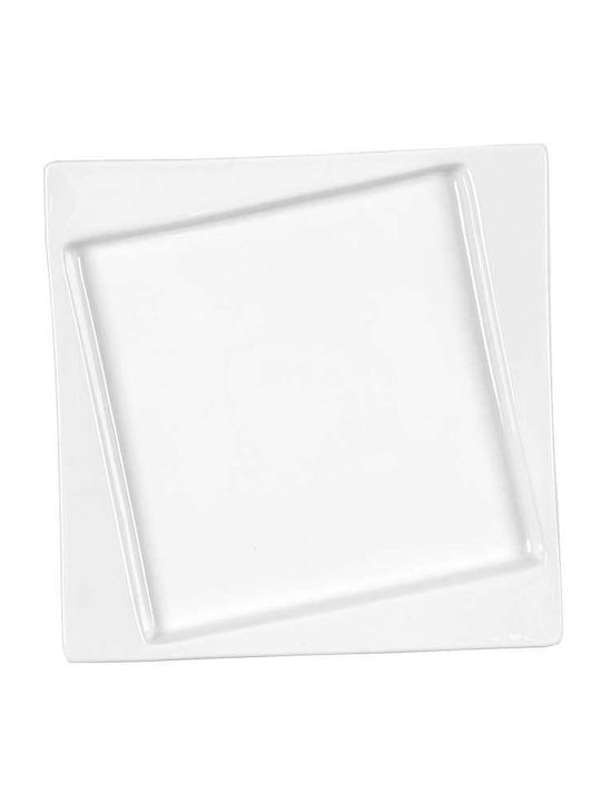 Art et Lumiere Diagonal Shallow Serving Plate Made of Porcelain