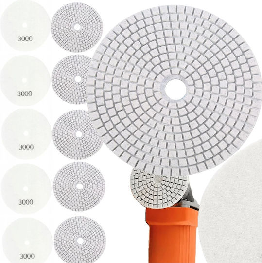 Set 10 Discuri De Șlefuire Cu Diamant Zola 80 Mm Diametru 3000 Granulație Prindere Velcro Plăci Piatra Ceramică Marmură Plăci Acoperiș Teracotă Utilizare Uscată Și Umedă Alb