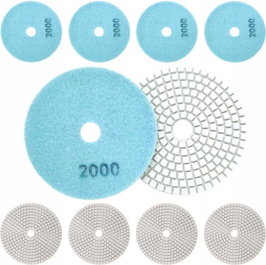 Set 10 Discuri De Șlefuire Cu Diamant Zola 80 Mm Diametru Granulație 2000 Prindere Velcro Plăci Piatra Ceramică Marmură Plăci De Acoperiș Teracotă Utilizare Uscată Și Umidă Alb