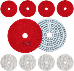 Set 10 Diamantschleifscheiben Polieren Schleifen Zola 80 Mm Durchmesser 500 Körnung Klettverschluss Befestigung Fliesen Stein Keramik Marmor Dachziegel Terrakotta Trocken Nass Verwendung Rot