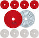 Set 10 Discuri Diamantate De Șlefuire Polizare Zola 80 Mm Diametru 500 Granulație Fixare Velcro Plăci Piatră Ceramică Marmură Plăci Acoperiș Teracotă Utilizare Uscată Și Umedă Roșii