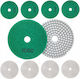 Set 10 Discuri De Șlefuire Diamantate De Polizare Zola 80 Mm Diametru 1000 Granulație Prindere Velcro Plăci Piatra Ceramică Marmură Țiglă Acoperiș Teracotă Utilizare Uscată Și Umedă Verde
