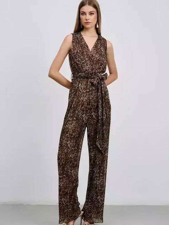 Desiree Women's Sleeveless Jumpsuit Leopard