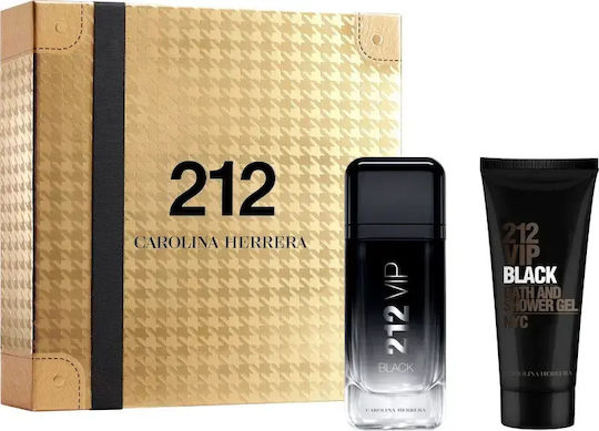 Carolina Herrera 212 Vip Black Мъжки Комплект с Парфюмна Вода и Гел за Душ