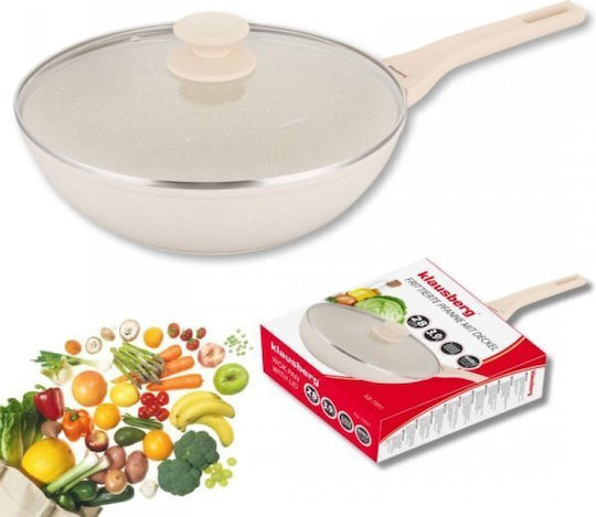 Klausberg Wok from Aluminum with Lid with Stone Coating 28cm