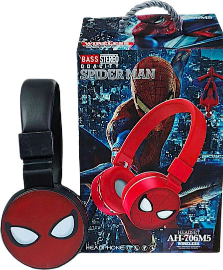 AH-706M5 Wireless Bluetooth Kids' On Ear Headphones Spiderman Characters