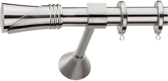 Demo Systems Metallisches Vorhangstange Sconto Einzeln 200cm Silber