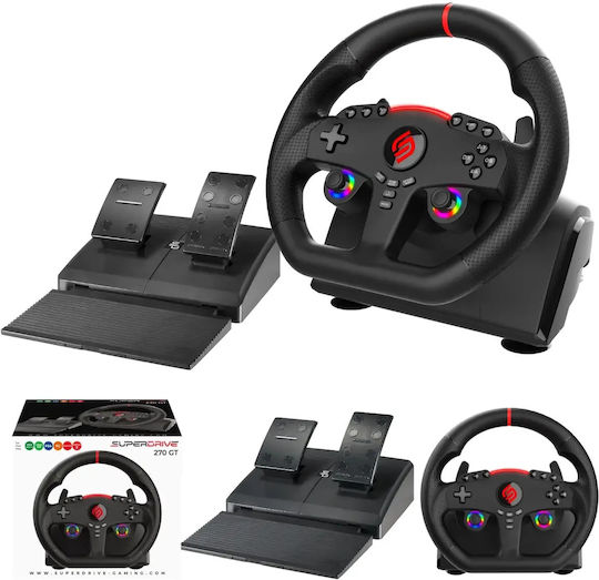 Subsonic 270 GT Τιμονιέρα με Πετάλια για PC / PS4 / Switch / Switch 2 / XBOX One / Xbox Series X/S