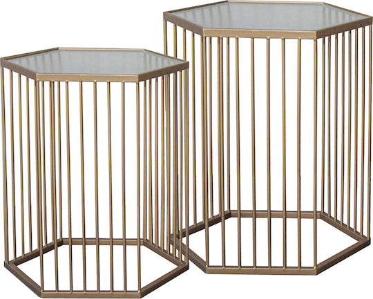 Beistelltisch Glas Bronze 2Stücke M45xL50cm